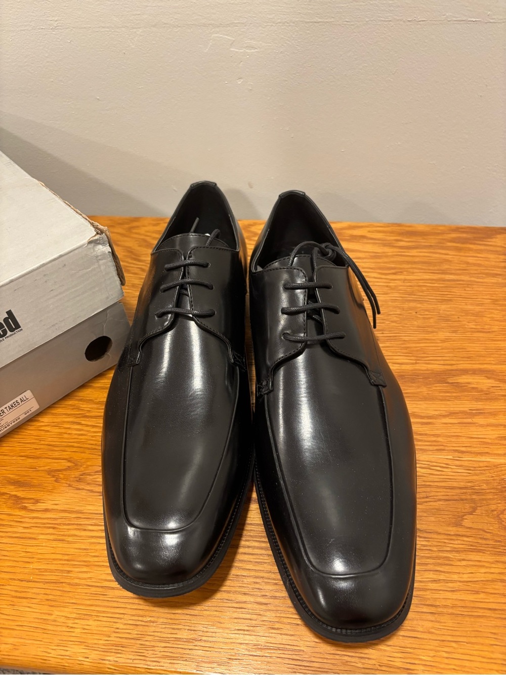 Unlisted Men's Black Leather Lace-Up Derbys